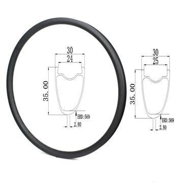 700c-Carbon RIM disc-30mm Wide 35mm deep-Asymmetric