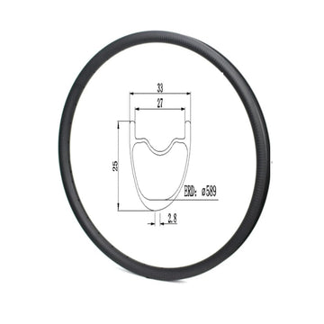 [Ultralight] 29" MTB Rim 25mm deep 33mm wide(EDR:589)-Asymmetric