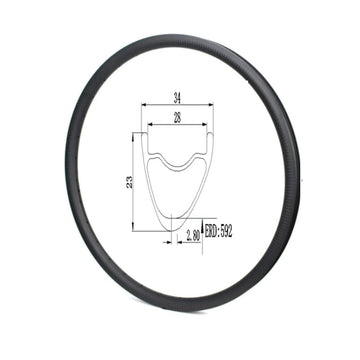 [Ultralight] 29" MTB Rim 23mm deep 34mm wide (ERD592)-Asymmetric