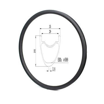 [Ultralight] 29" MTB Rim 25mm deep 35mm wide(EDR:589)-Asymmetric